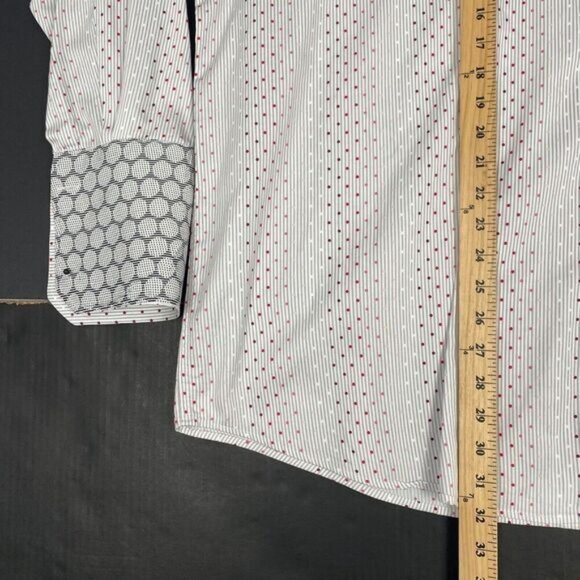 Steven Land Button Shirt Mens 18-1/2 34/35 Big Tall Multi Color Pattern Cotton - Picture 4 of 9